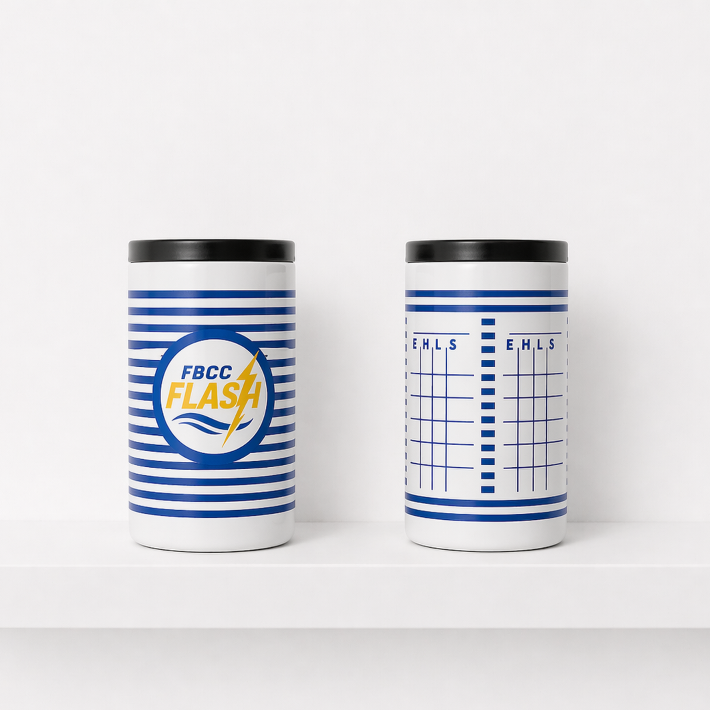 Flash Blue Stripe Koozie with MeetChart