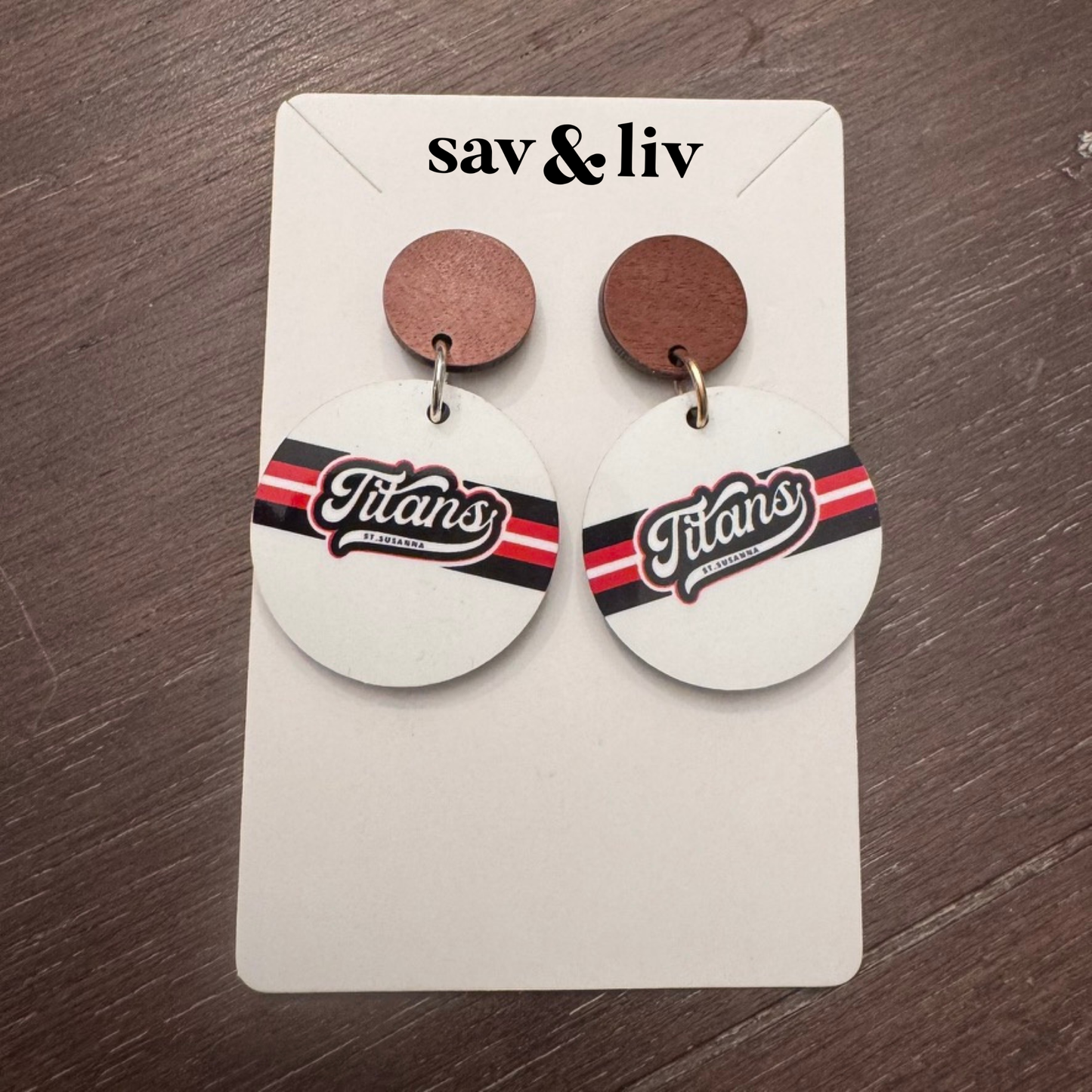 Titans Stripe Circle Earrings