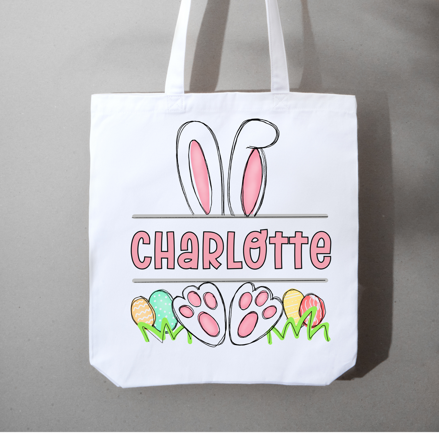 EASTER BAGS: PINK BUNNY NAME