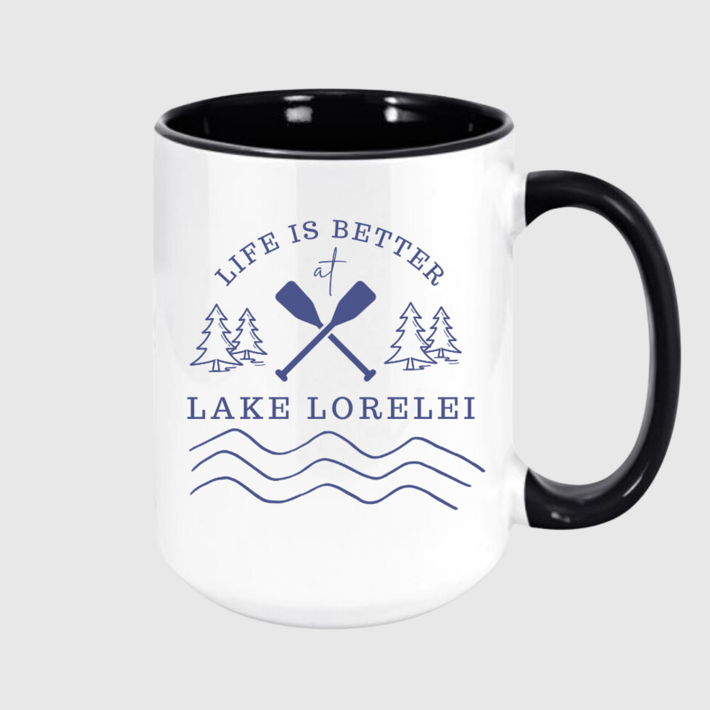 15oz Black Handle Ceramic Mug