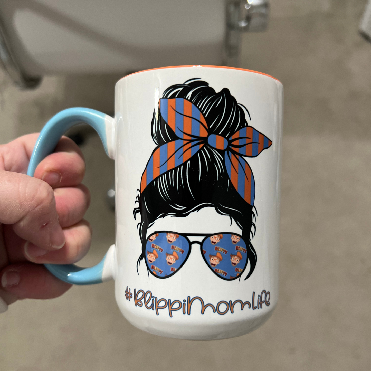 15oz Black Handle Ceramic Mug