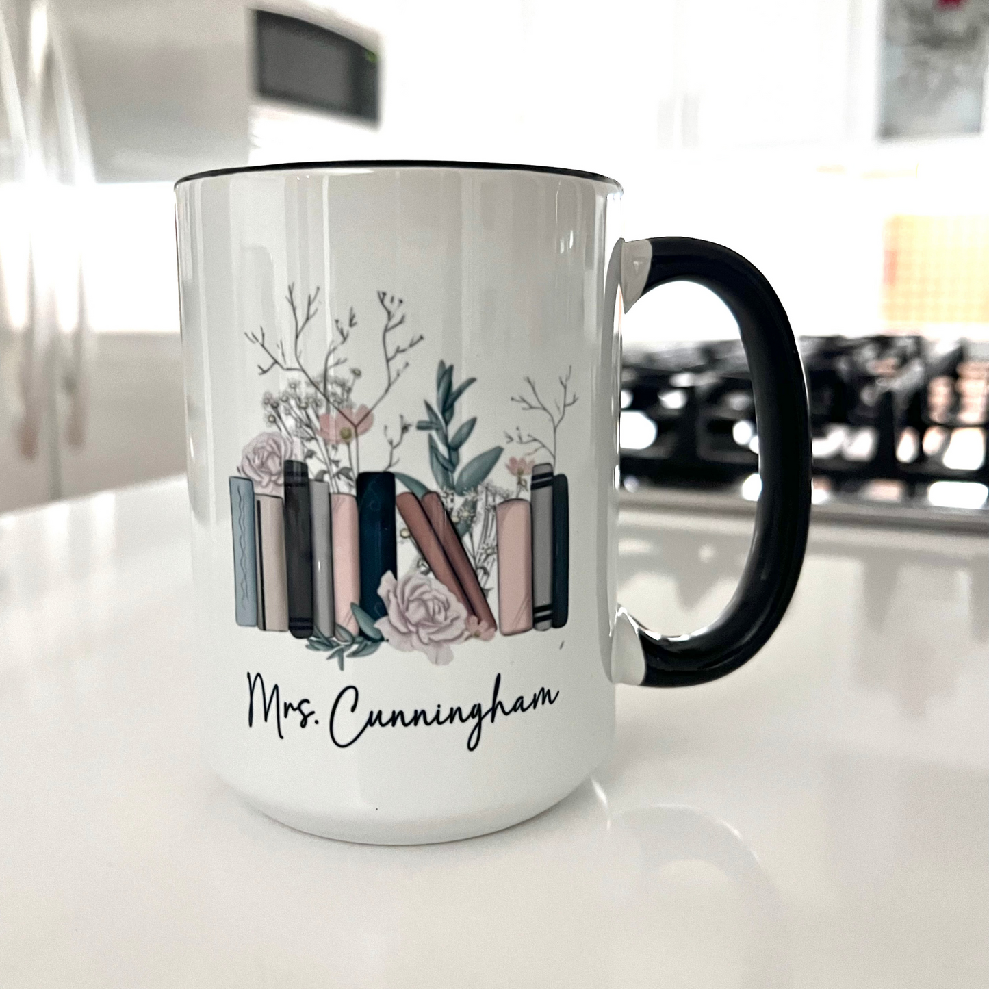 15oz Black Handle Ceramic Mug