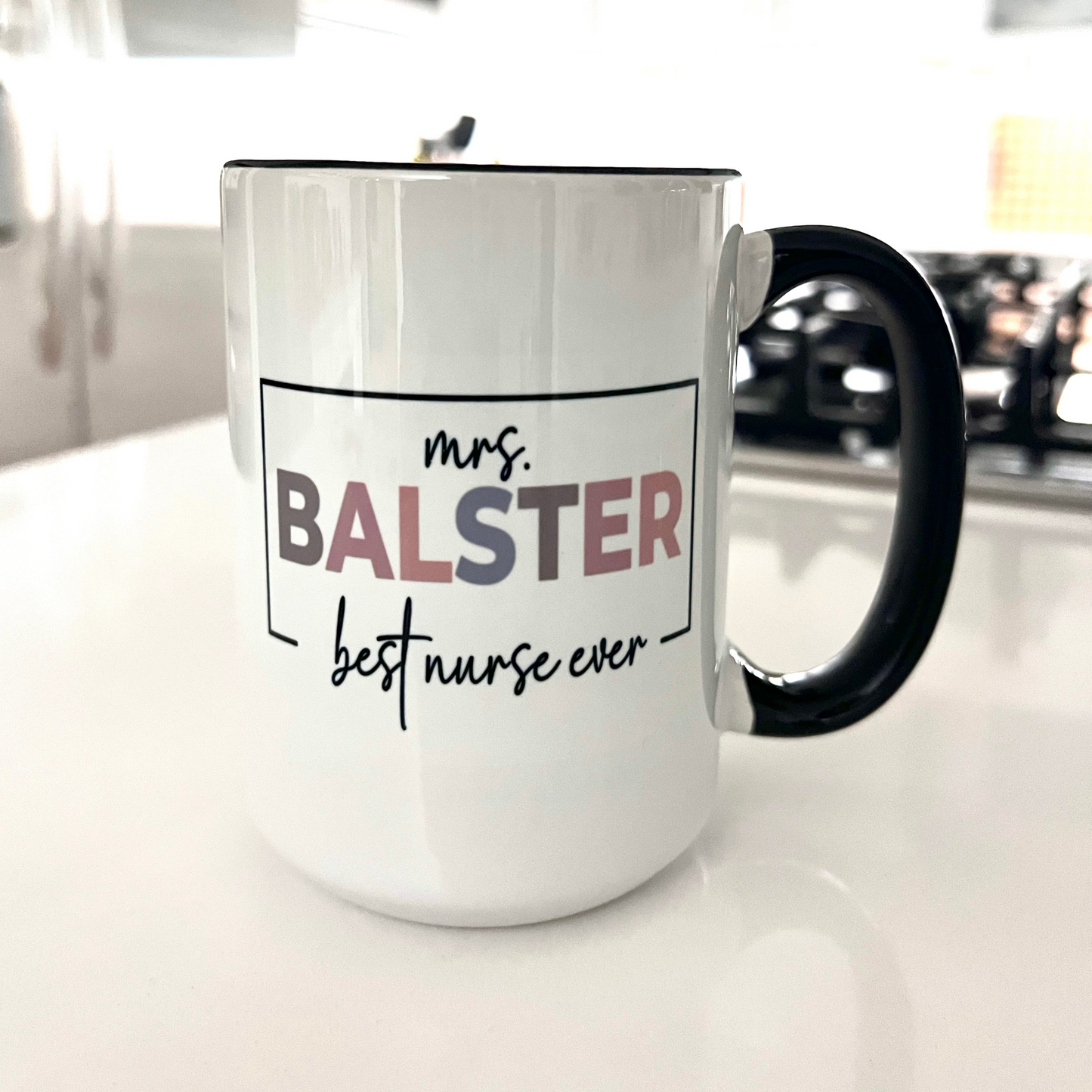15oz Black Handle Ceramic Mug