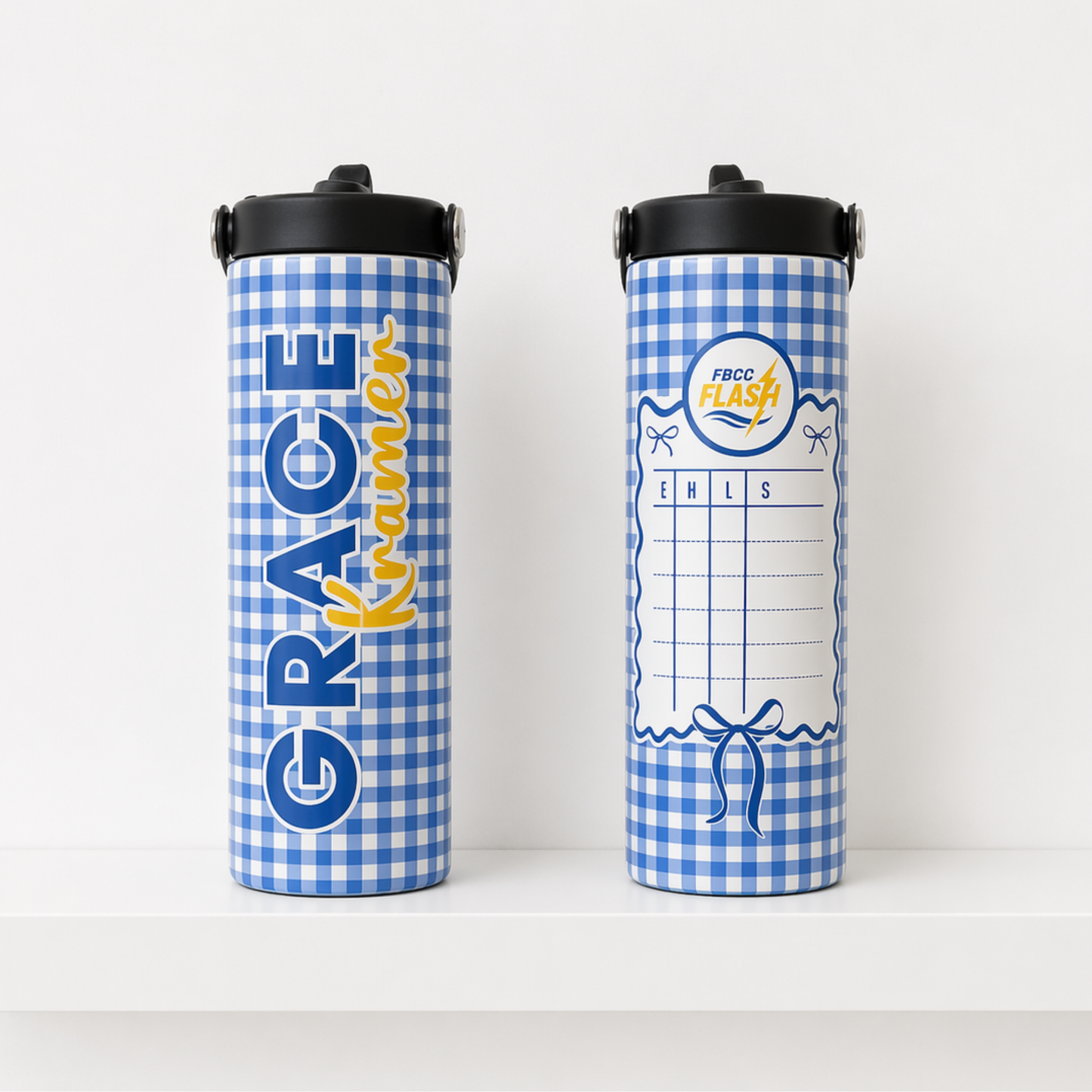 Flash Gingham EHLS Water Bottle