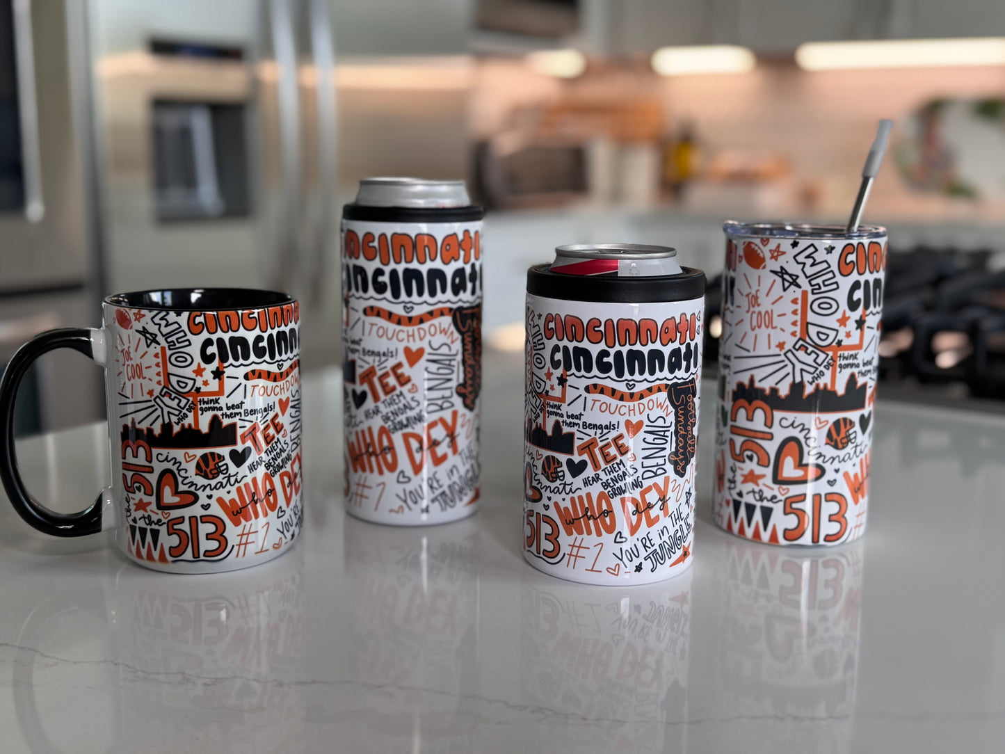 Skinny Can Cincy Art Hard Koozie