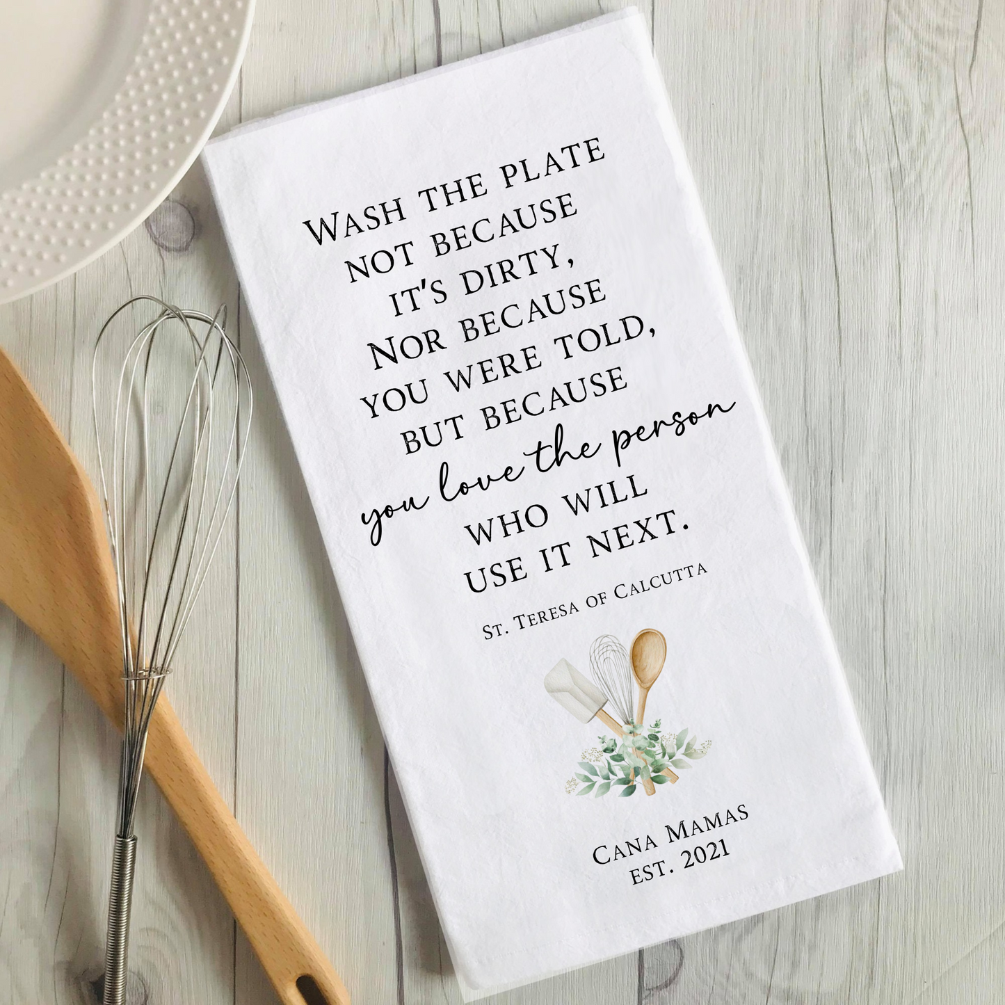 St. Theresa Wash the Plate Towel