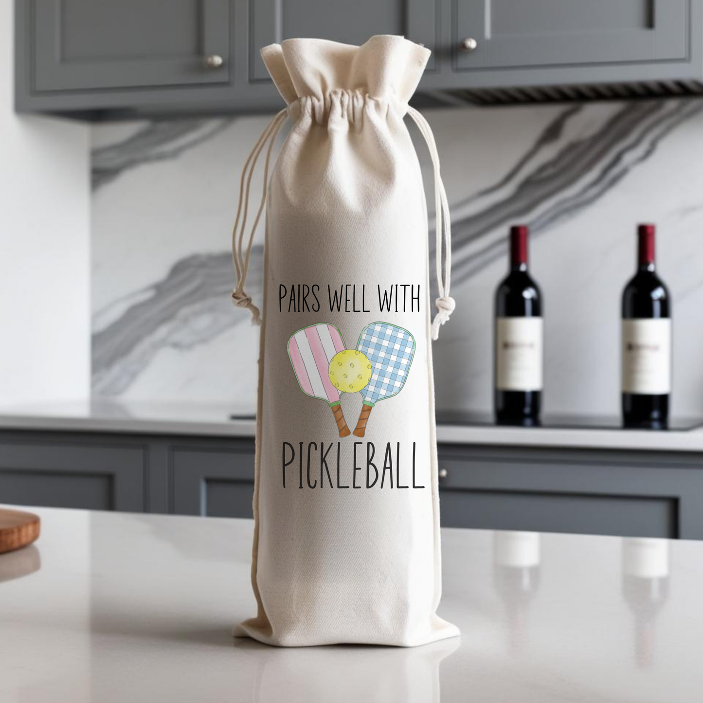 Pairs Well with Pickleball Wine Bag