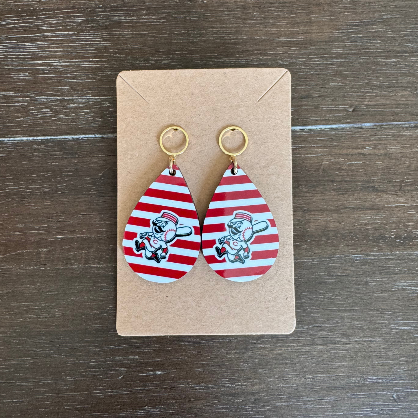 Reds Striped Earrings