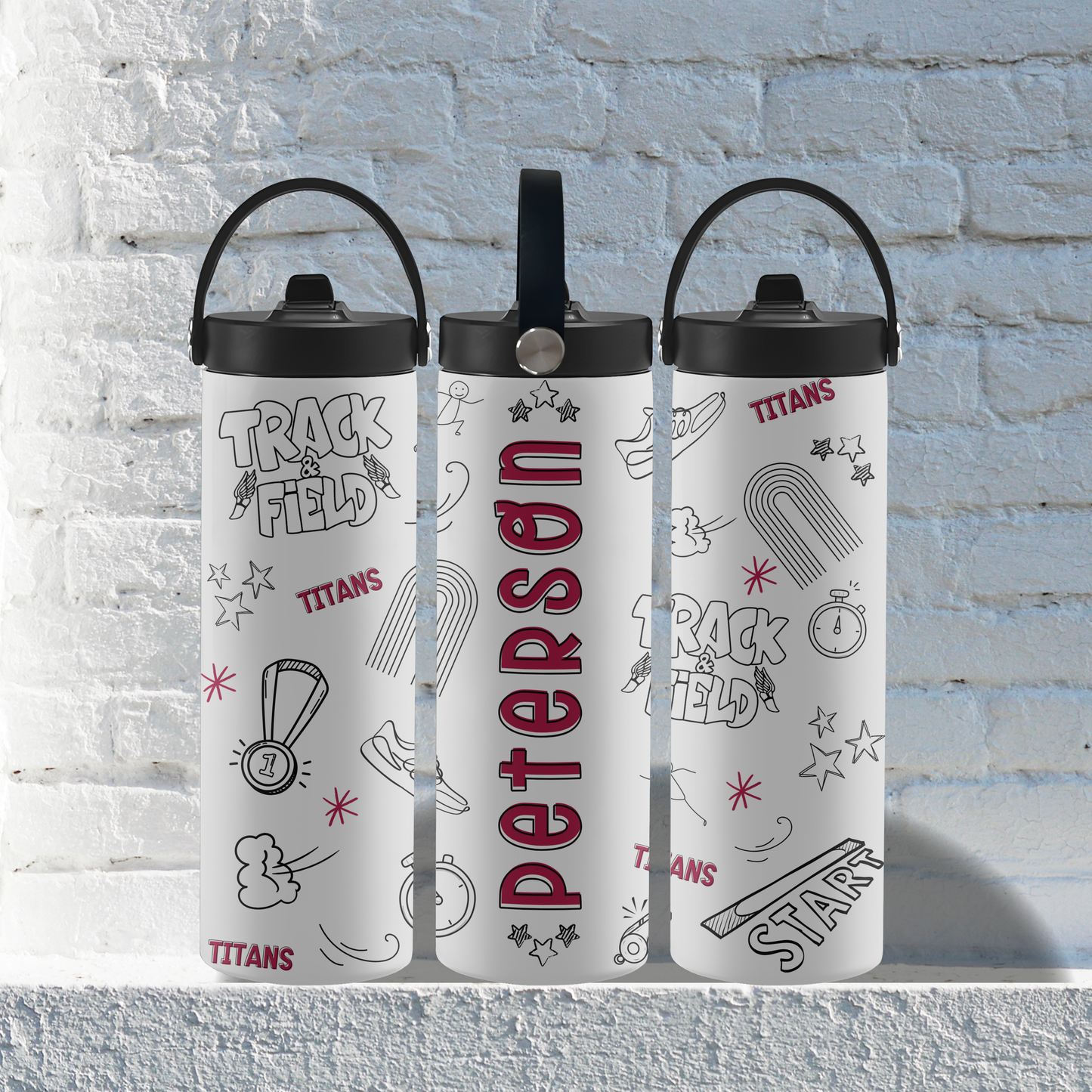 TRACK—PERSONALIZED—Titan "Doodle" Water Bottle