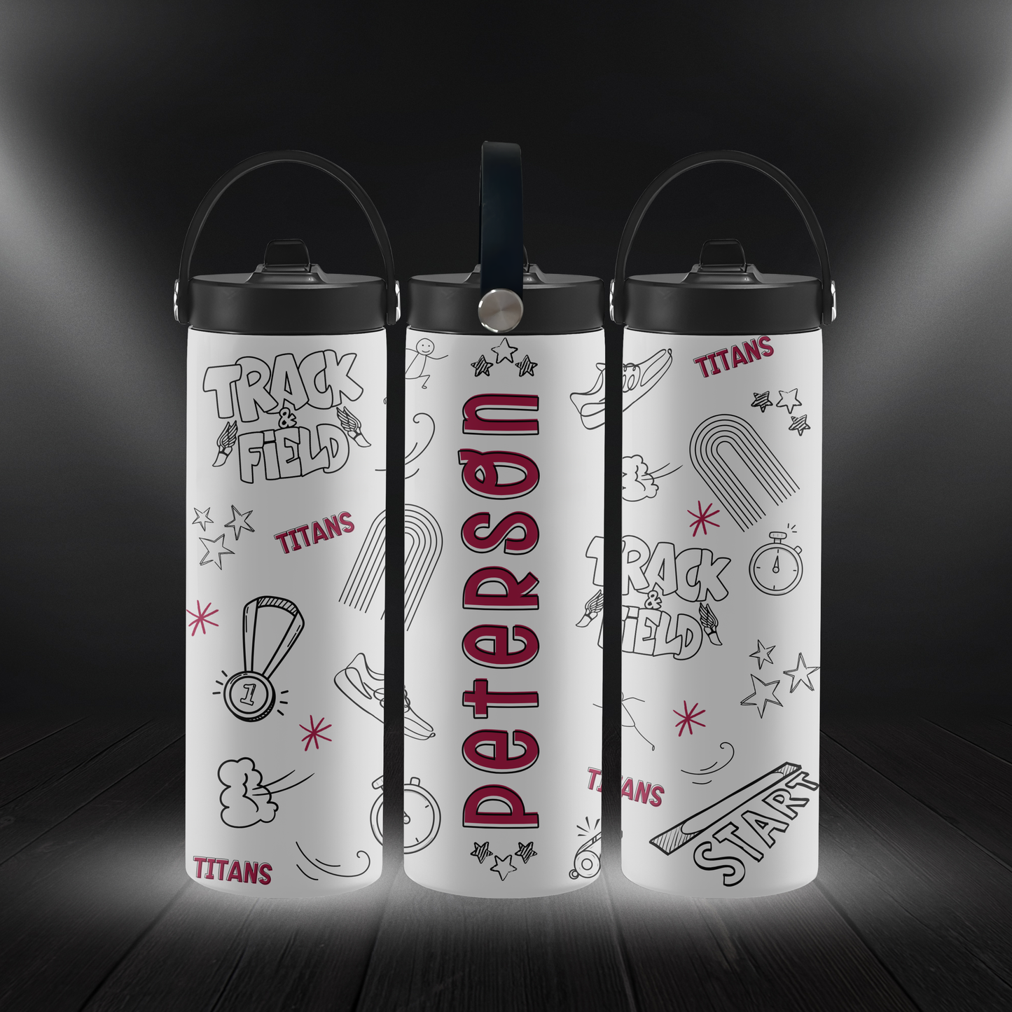 TRACK—PERSONALIZED—Titan "Doodle" Water Bottle
