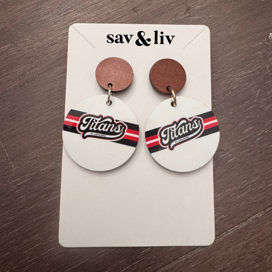 Titans Stripe Circle Earrings