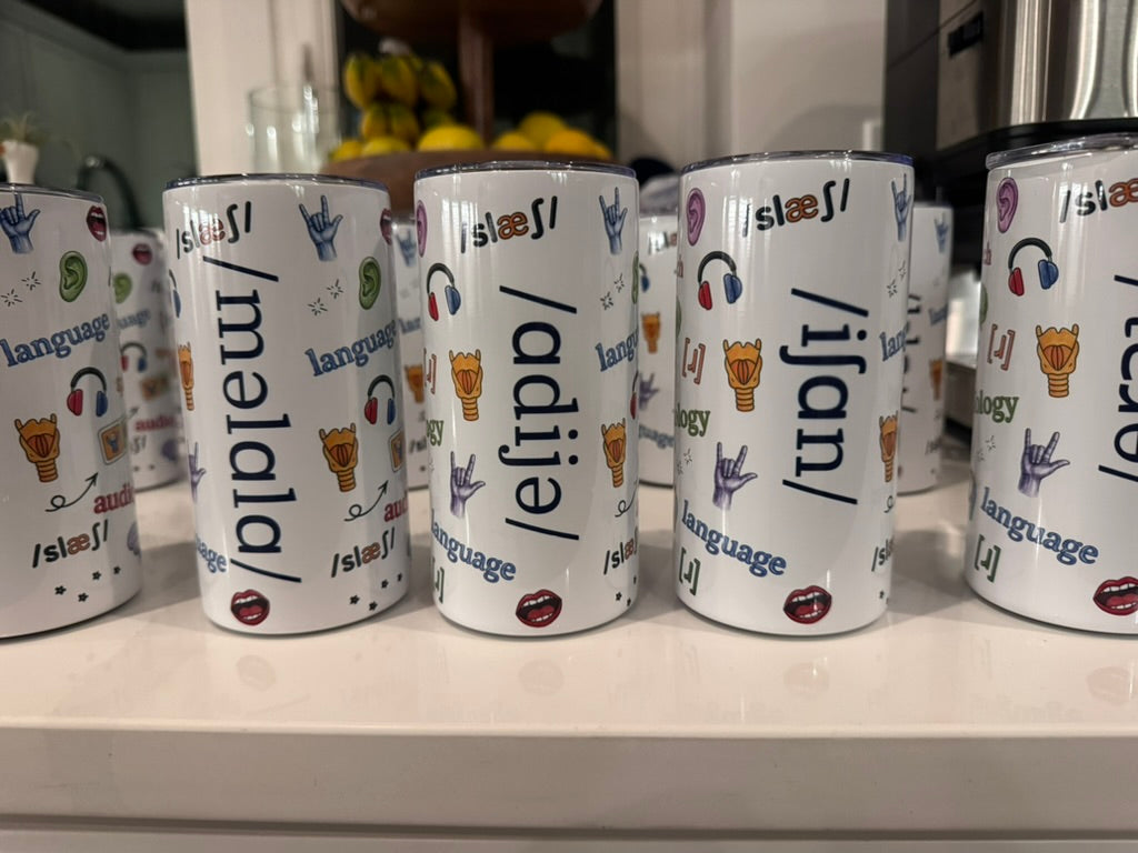 12oz Tumbler for Students Learning About Speech & Hearing