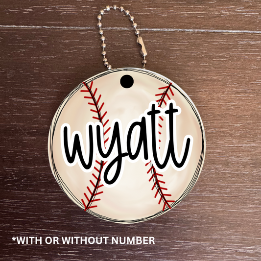 Baseball Doodle Bag Tag