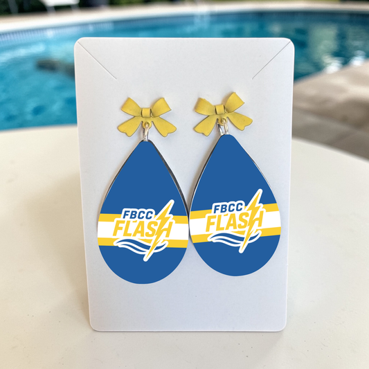 Flash - Blue Stripe Teardrop Earrings