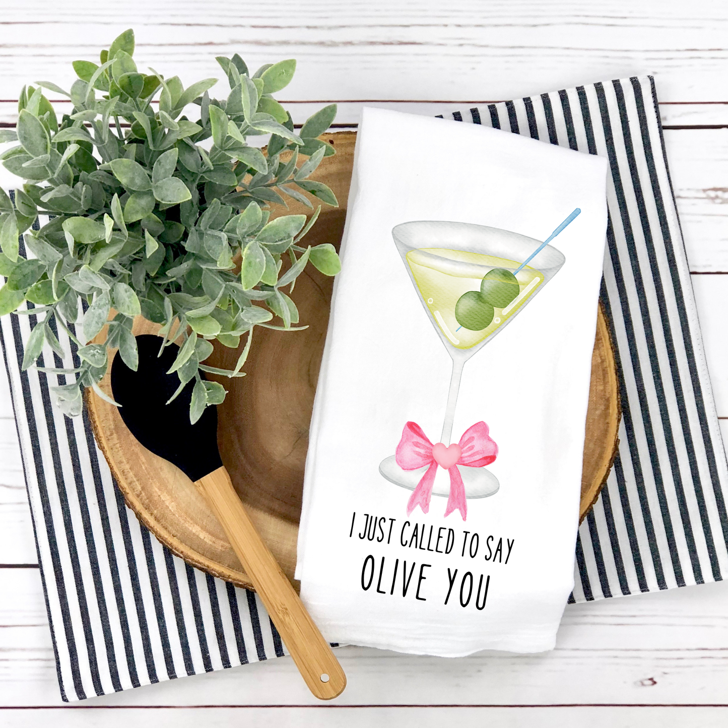 Called to Say Olive You Decorative Towel