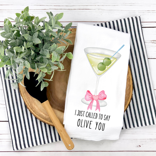 Called to Say Olive You Decorative Towel