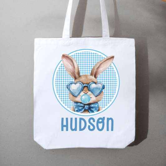 EASTER BAG: CIRCLE BUNNY BLUE