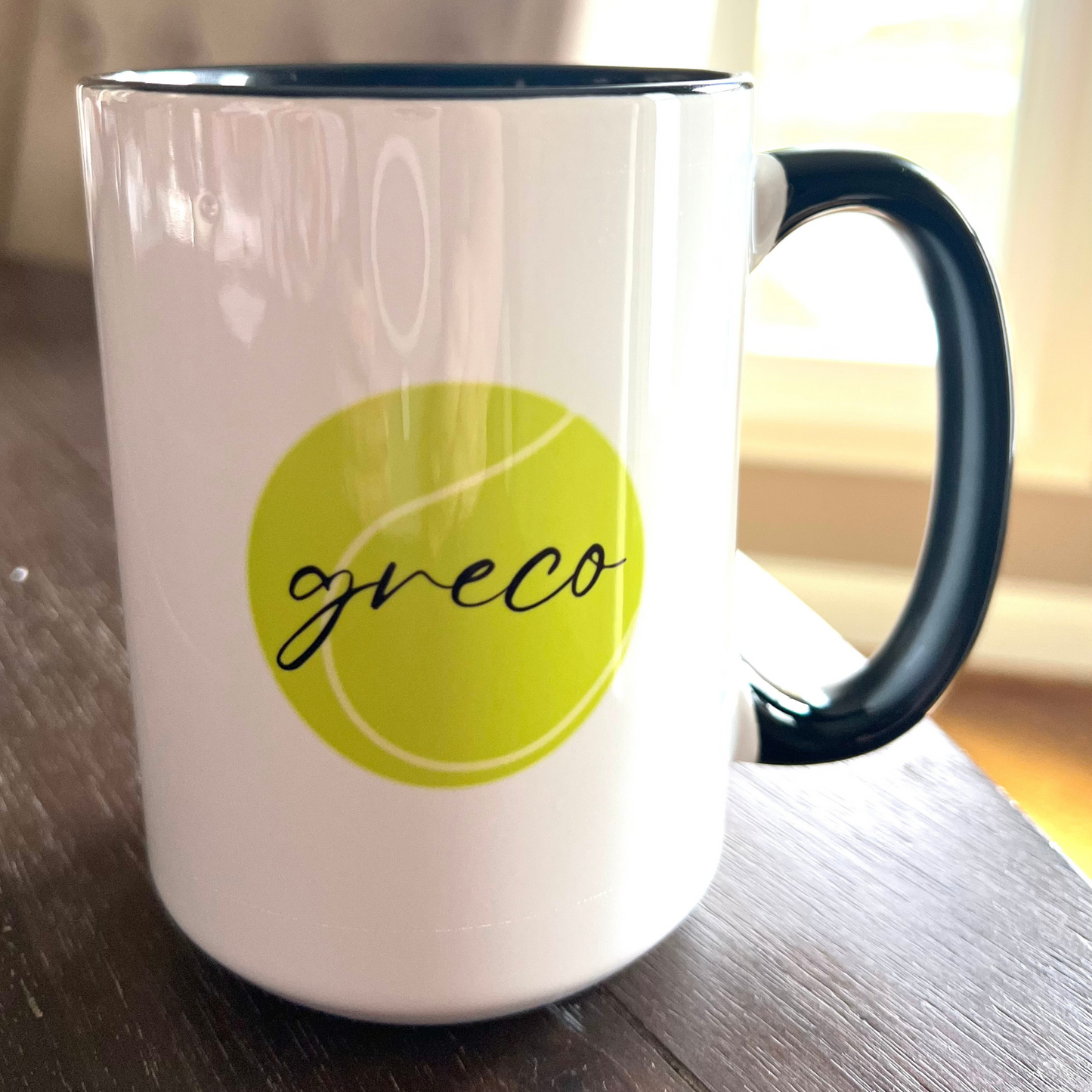 15oz Black Handle Ceramic Mug