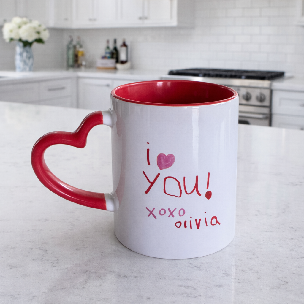 With Love Heart Handle Mug