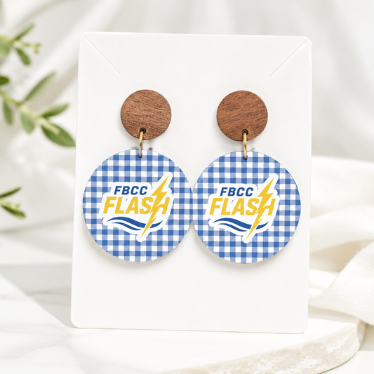 Flash - Blue Gingham Earring
