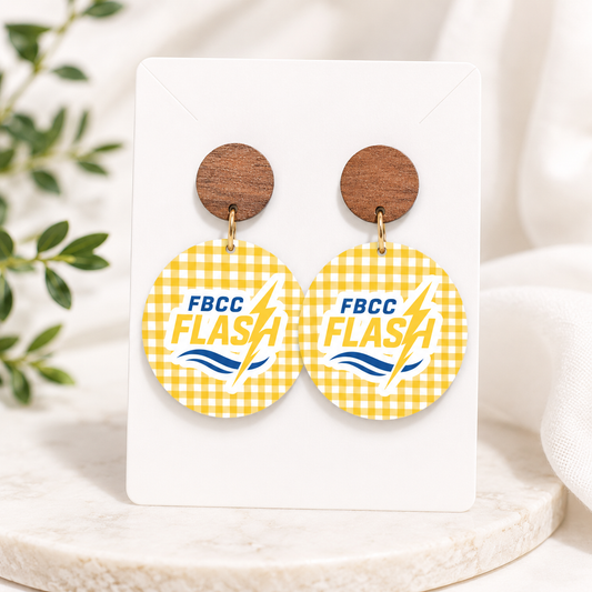Flash - Yellow Gingham Earrings