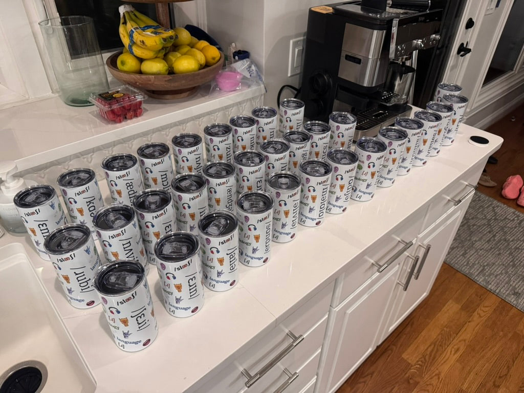 12oz Tumbler for Students Learning About Speech & Hearing