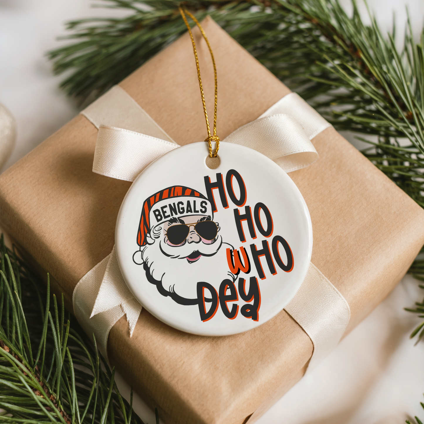 Bengals Ho Ho wHo Dey Ornament