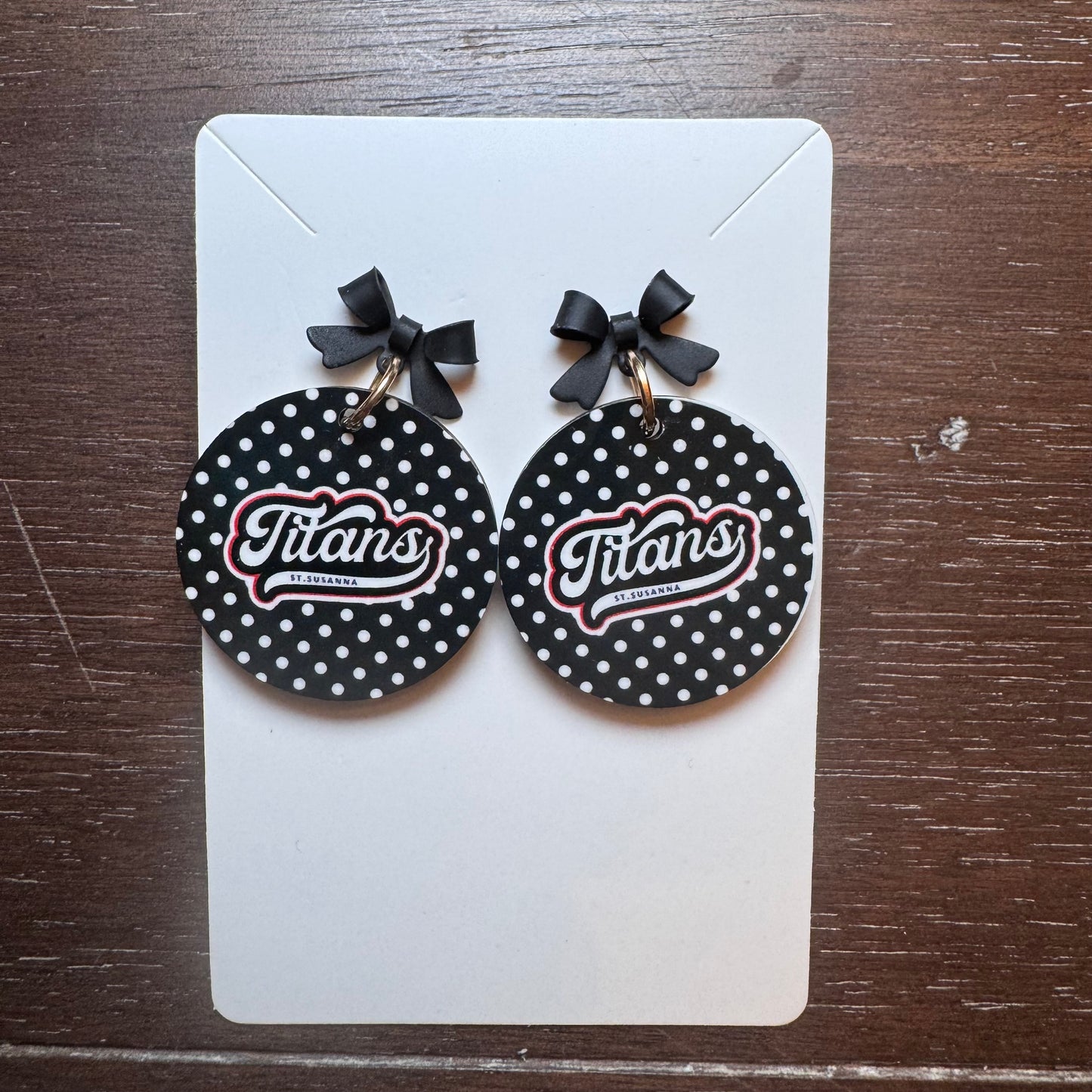 Titans Polka Dot Circle Earrings