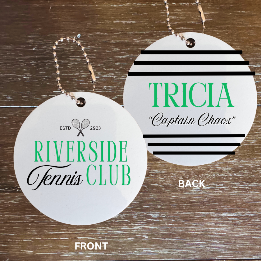 Riverside Tennis Team Bag Tags