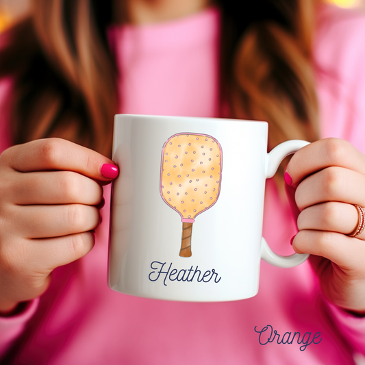 Orange Paddle Pickleball Mug
