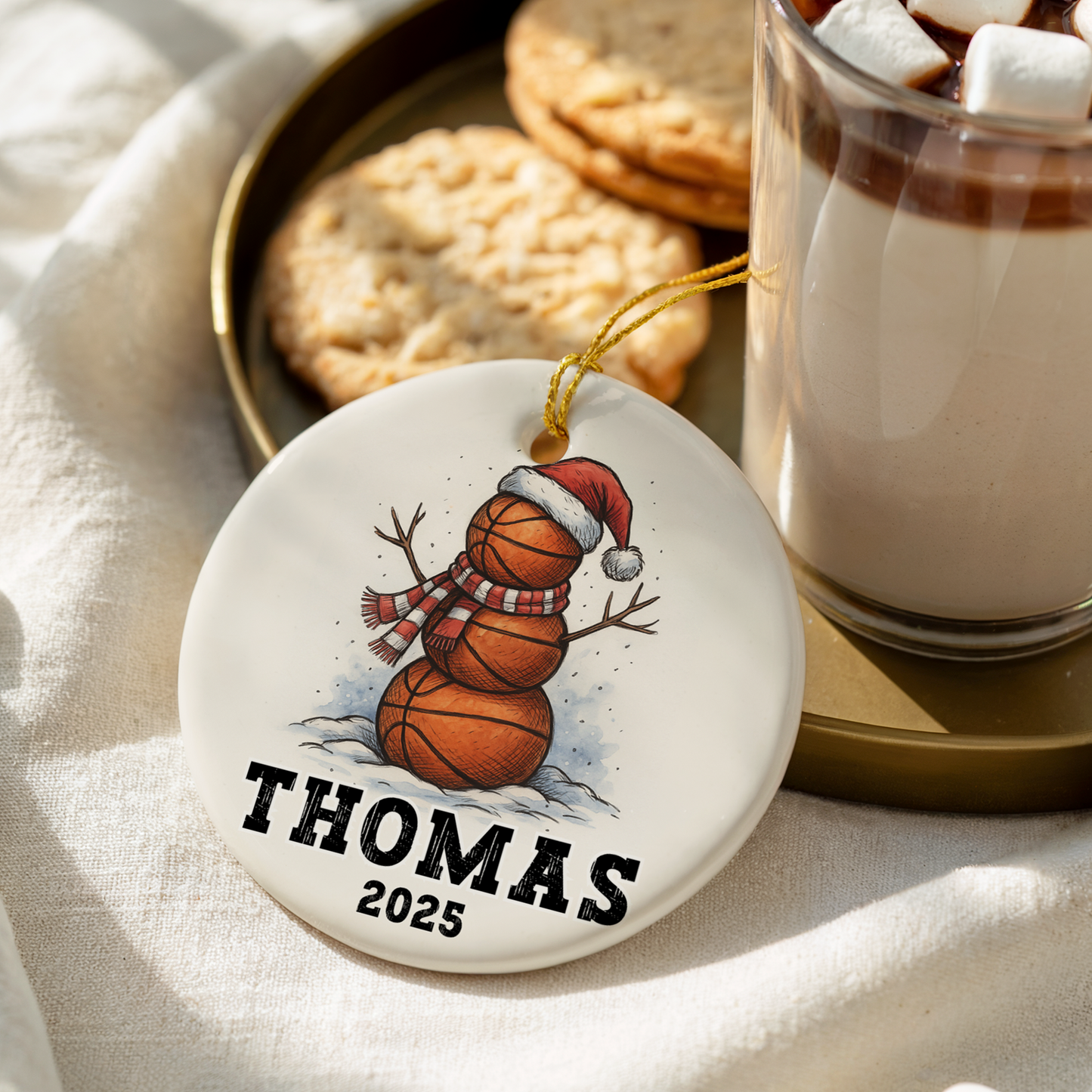 Basketball Snowman Ornament