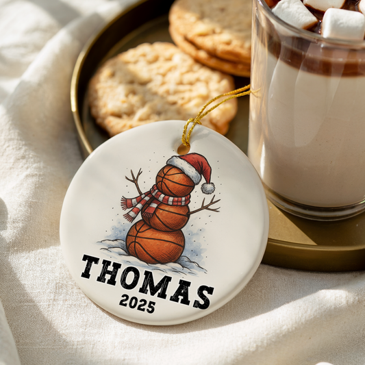 Basketball Snowman Ornament