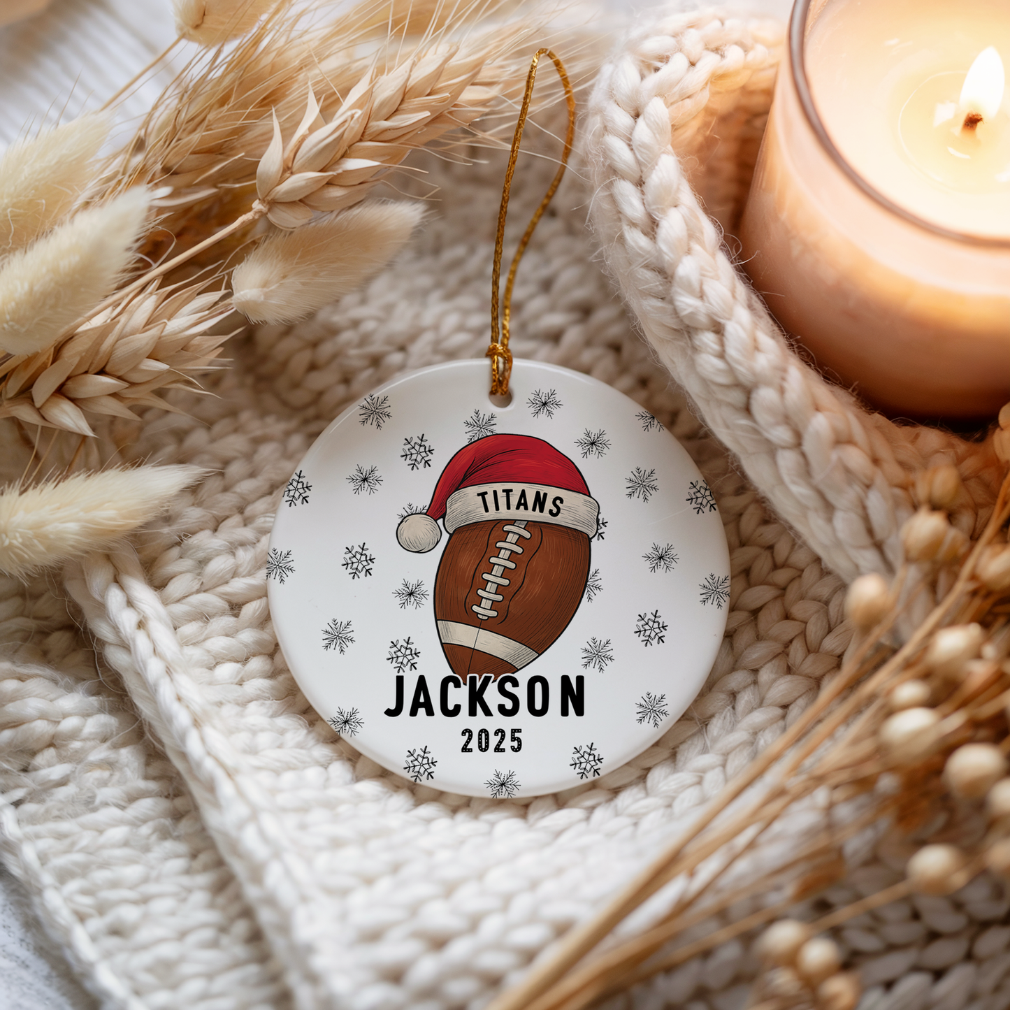 Football Snowflake Ornament