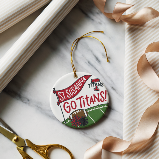 Go Titans Football Ornament