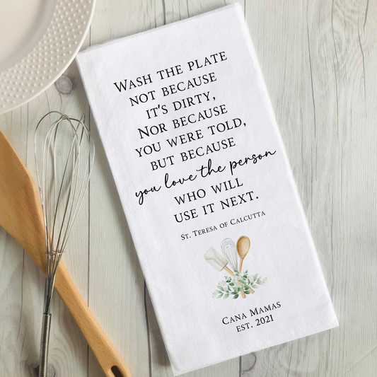St. Theresa Wash the Plate Towel