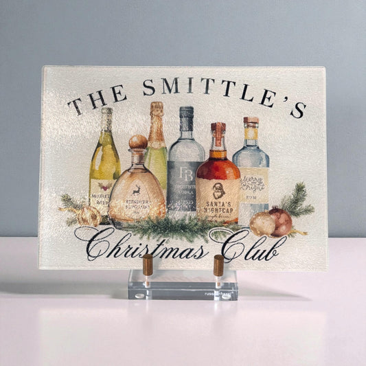 Personalized Christmas Club Display Cutting Board V2