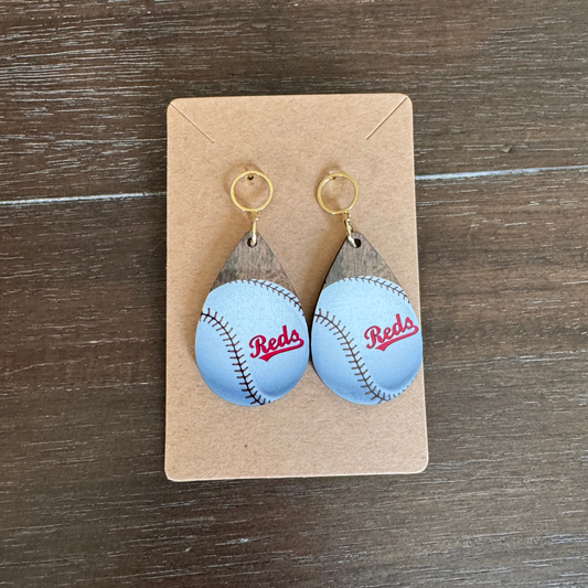 Cincinnati Reds Baseball Earrings