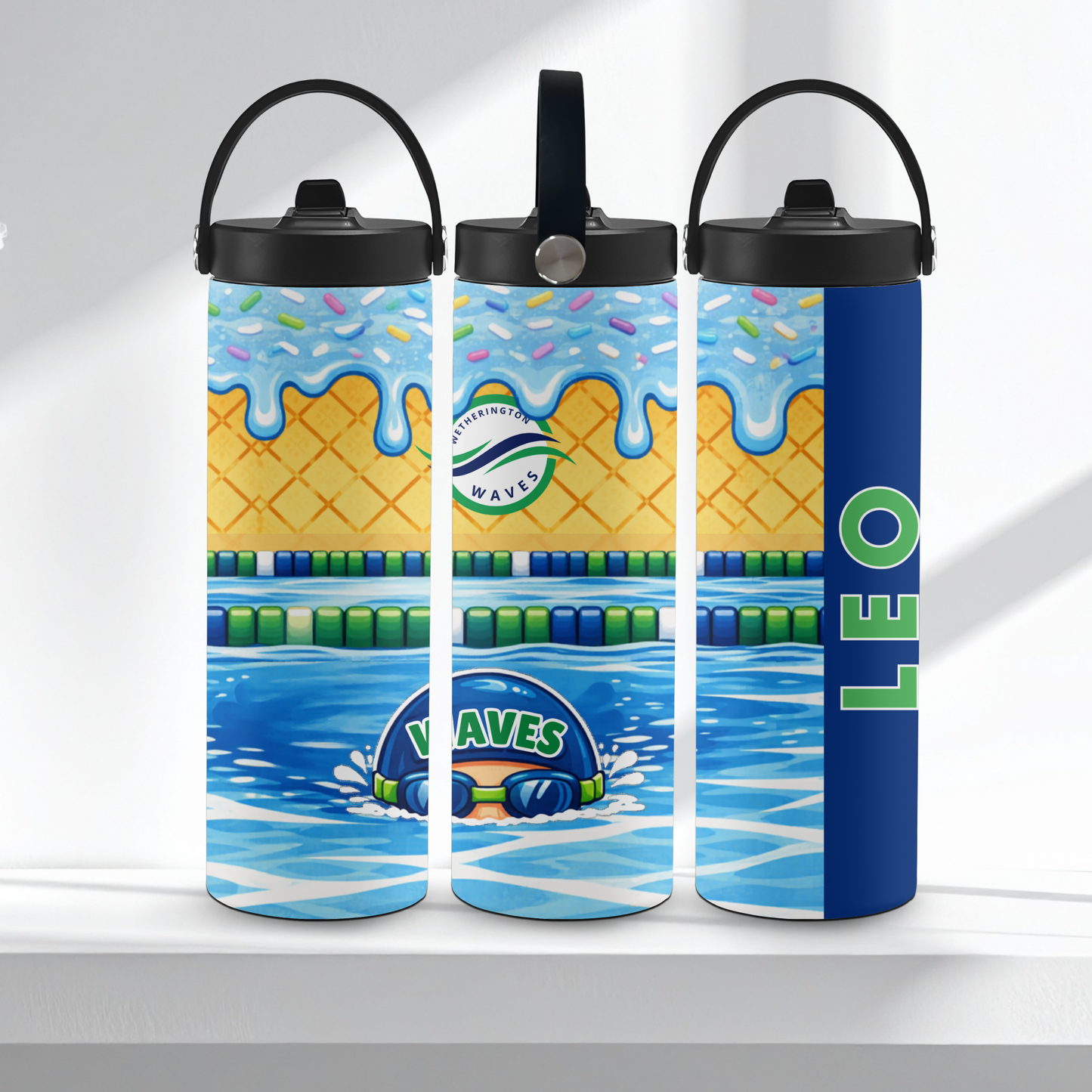 Swim Drip Wetherington Waves Waterbottle