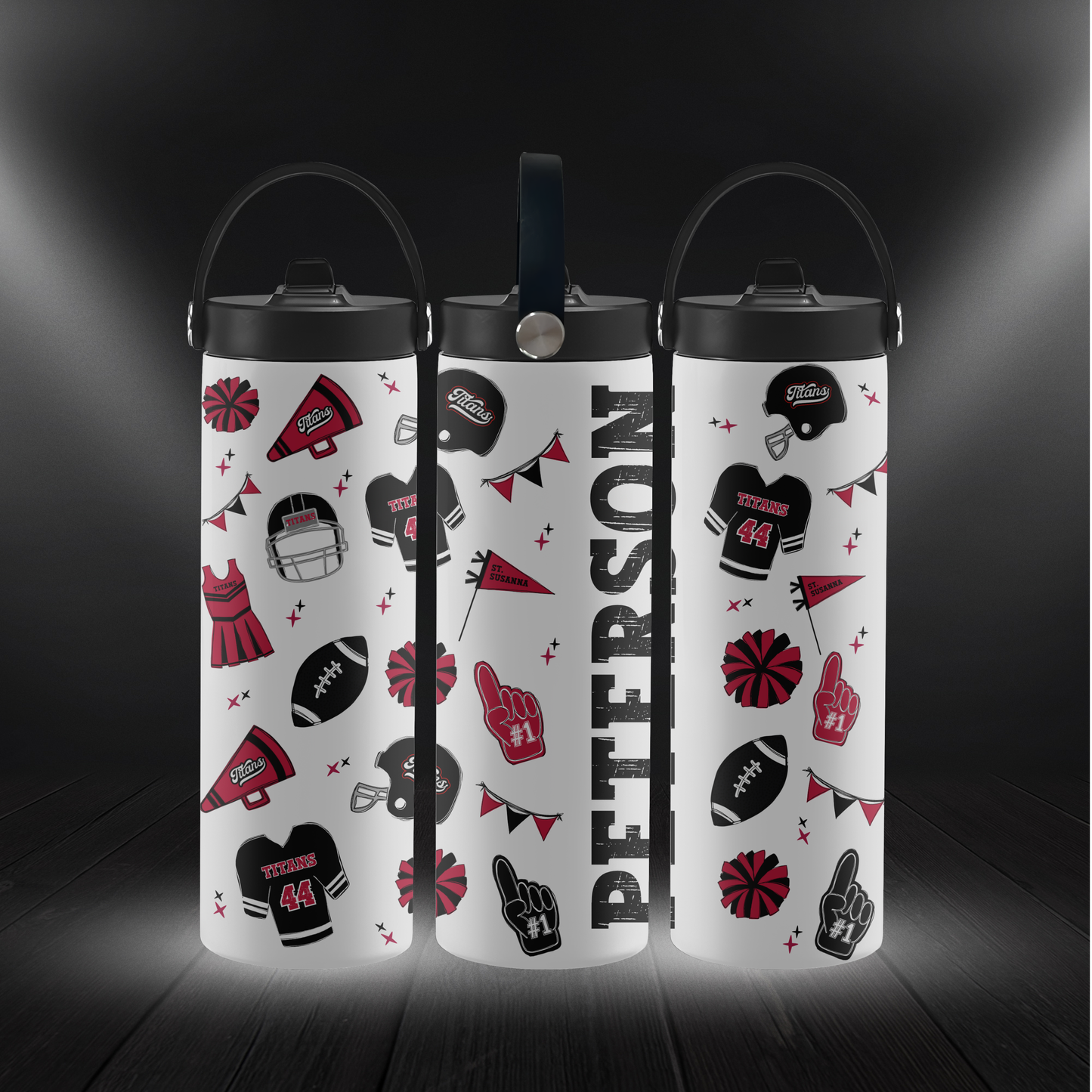 FOOTBALL—PERSONALIZED—Titans Football Water Bottle
