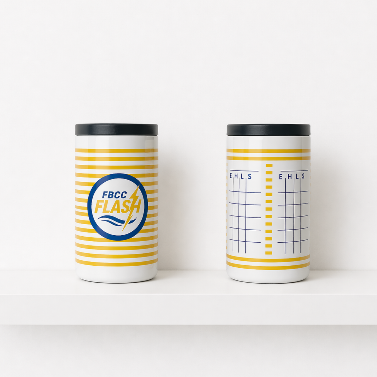 Flash Yellow Stripe Koozie with MeetChart