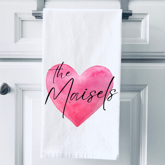 Your Name on My Heart Personalized Towel
